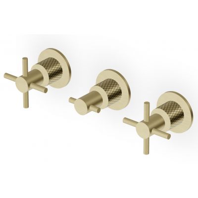 Zucchetti Helm bateria umywalkowa podtynkowa brytyjskie złoto szczotkowane/radełkowanie ukośne ZHM695.XP31G3