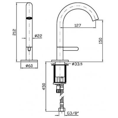 Zucchetti Isy22 bateria umywalkowa stojąca chrom ZIS2811