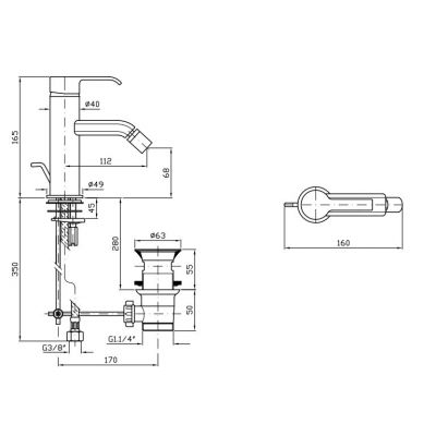 Zucchetti On bateria bidetowa stojąca chrom ZON312