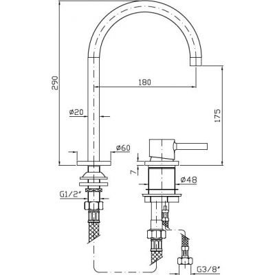 Zucchetti Pan S bateria umywalkowa stojąca chrom ZPA418