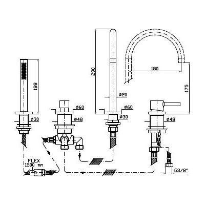 Zucchetti Pan S bateria wannowo-prysznicowa  Brushed Nickel ZPA513.C3