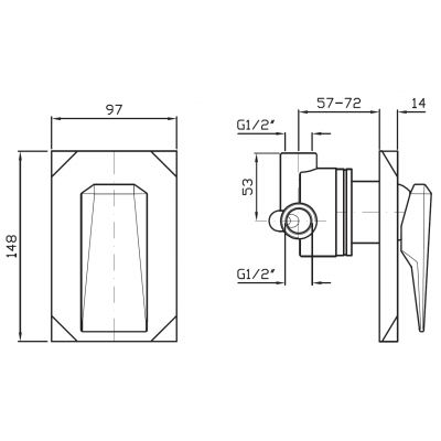 Zucchetti Wosh bateria prysznicowa podtynkowa chrom ZW1624