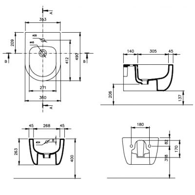 Bocchi V-Tondo bidet wiszący 1487-007-0120