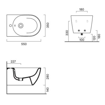 Catalano Sfera bidet wiszący cemant mat 0518551023