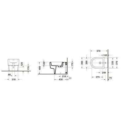 Duravit Balcoon bidet stojący biały 272610AA00