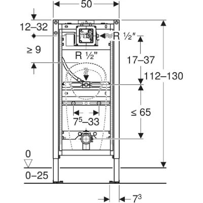 Geberit Duofix element montażowy do pisuaru uniwersalny dla armatury podtynkowej H112-130 111.676.00.2