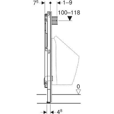 Geberit Duofix element montażowy do pisuaru uniwersalny dla armatury podtynkowej H112-130 111.676.00.2