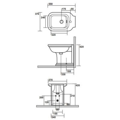 Kerasan Waldorf bidet stojący biały 4121K1
