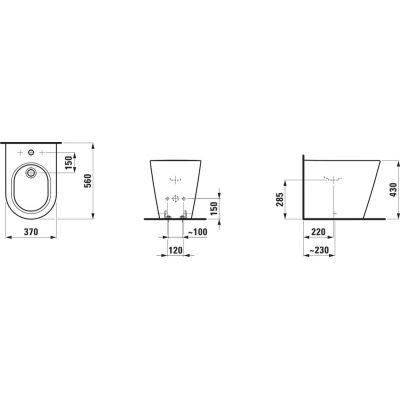 Laufen Kartell bidet stojący biały H8323317573021