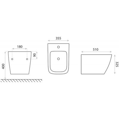 LaVita Lino Black bidet wiszący czarny mat