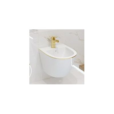 LaVita Sofi Gold Line bidet wiszący biały połysk/złoty