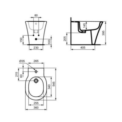 Ideal Standard Connect Air bidet stojący biały E233401