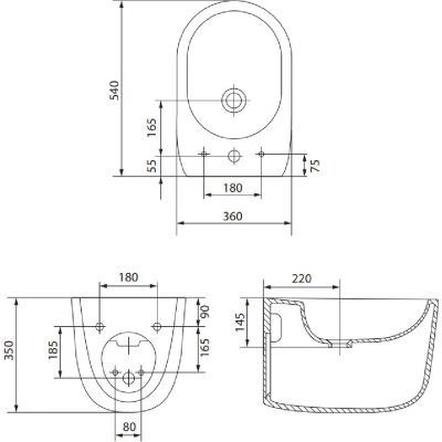 Meissen Keramik Kontra bidet wiszący biały K689-001