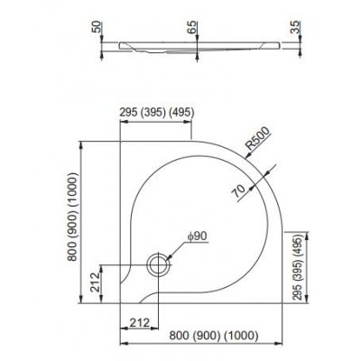 Aquaform Delta brodzik półokrągły 100 cm 200-06903