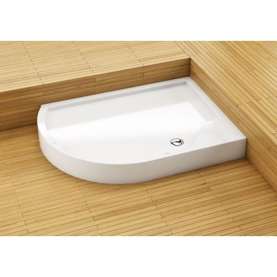 Zestaw Aquaform Vulcani kabina prysznicowa 120x85 cm półokrągła prawa z brodzikiem chrom/szkło błękitne 100-06601M