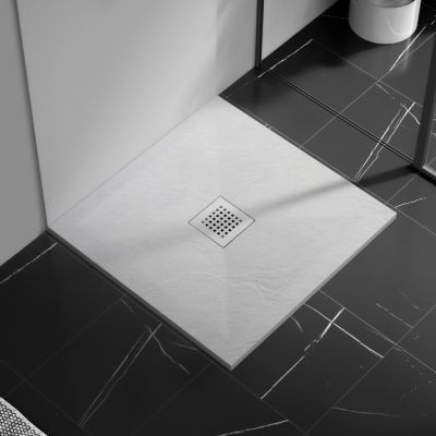 Balneo Stone Tray brodzik 90x90 cm kwadratowy kompozyt biały STFWH909025