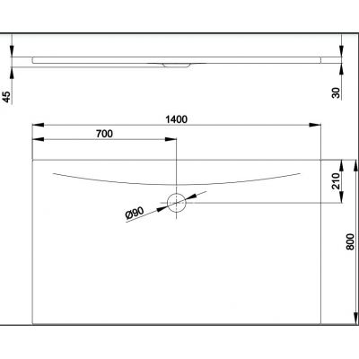 Bette BetteFloor Side brodzik 140x80 cm prostokątny biały 3379-000