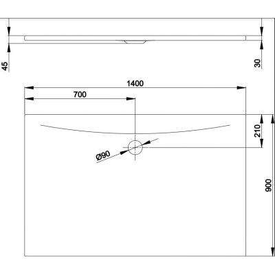 Bette BetteFloor Side brodzik 140x90 cm prostokątny biały 3384-000