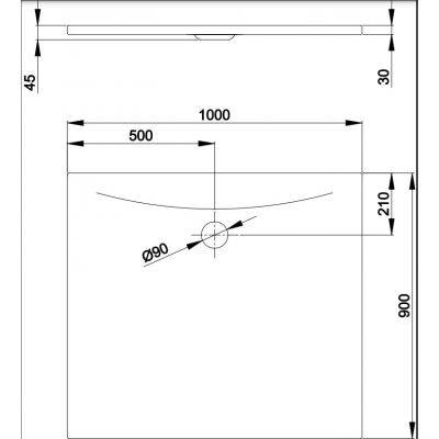 Bette BetteFloor Side brodzik 100x90 cm prostokątny biały 3385-000