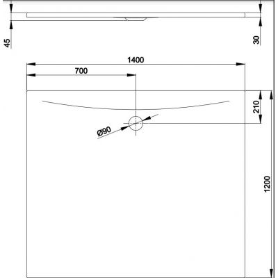 Bette BetteFloor Side brodzik 140x120 cm prostokątny biały 3394-000