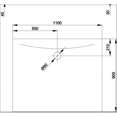 Bette BetteFloor Side brodzik 110x90 cm prostokątny biały 3396-000