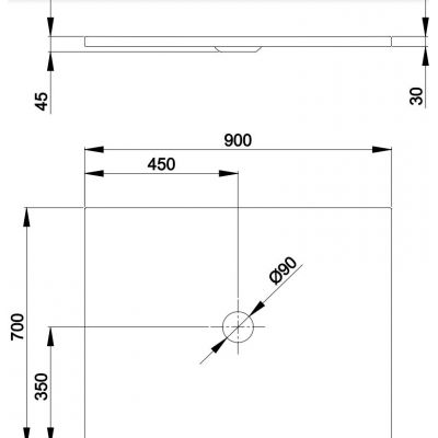Bette BetteFloor brodzik 90x70 cm prostokątny biały 5711-000
