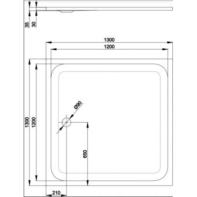 Bette BetteUltra brodzik 130x130 cm kwadratowy biały 5826-000