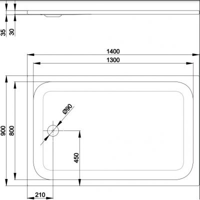 Bette BetteUltra brodzik 140x90 cm prostokątny biały 5834-000