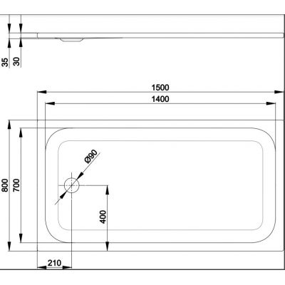 Bette BetteUltra brodzik 150x80 cm prostokątny biały 5932-000