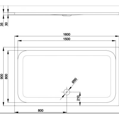 Bette BetteUltra brodzik 160x90 cm prostokątny biały 5961-000