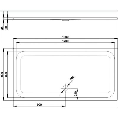 Bette BetteUltra brodzik 180x90 cm prostokątny biały 5982-000