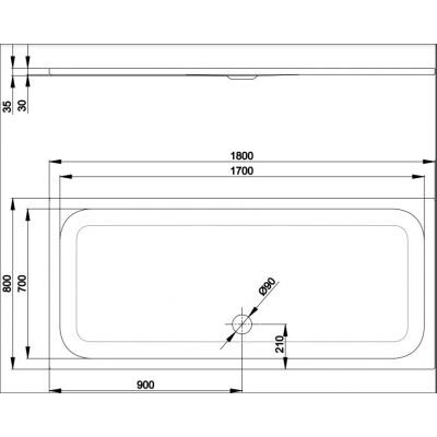 Bette BetteUltra brodzik 180x80 cm prostokątny biały 5986-000