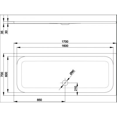 Bette BetteUltra brodzik 170x70 cm prostokątny biały 5992-000