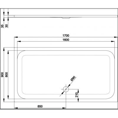 Bette BetteUltra brodzik 170x90 cm prostokątny biały 5998-000