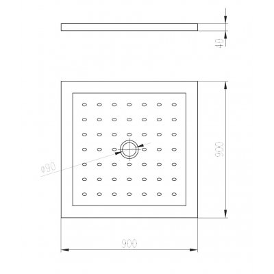 Brodzik kwadratowy kompozyt 80 cm Deante Cubic KTI 042B