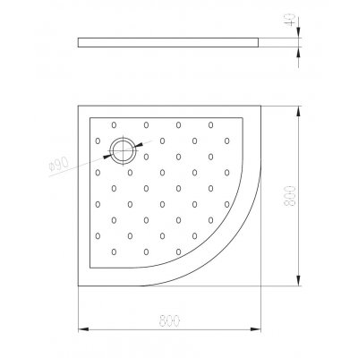 Brodzik półokrągły 80 cm Deante Abrila KTI 052B