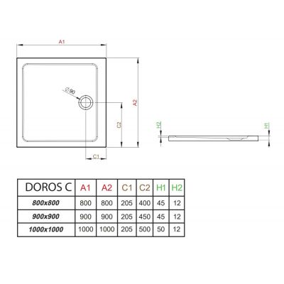 Radaway Doros C brodzik kwadratowy 100x100 cm SDRC1010-01-04S