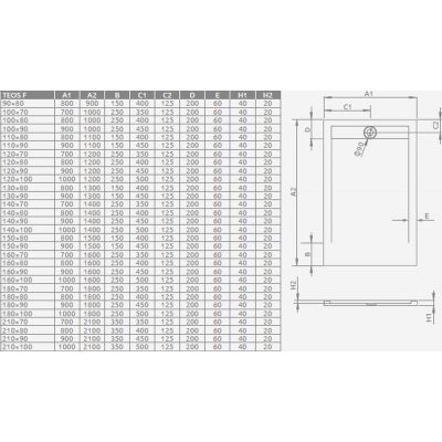 Radaway Teos F brodzik 130x80 cm prostokątny konglomeratowy antracyt HTF13080-64