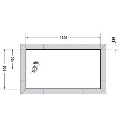 Duravit Tempano brodzik prostokątny 170x90 cm biały 720212000000000