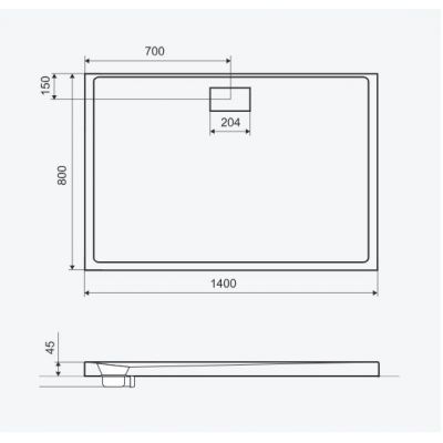 Excellent Zero brodzik prostokątny 140x80 cm biały BREX.1203.140.080.WHN