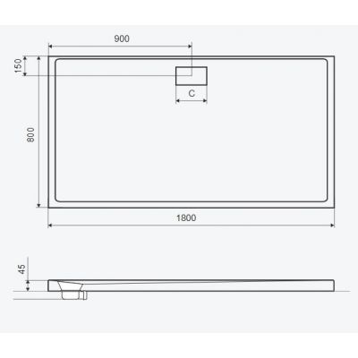 Excellent Zero brodzik prostokątny 180x80 cm biały BREX.1203.180.080.WHN