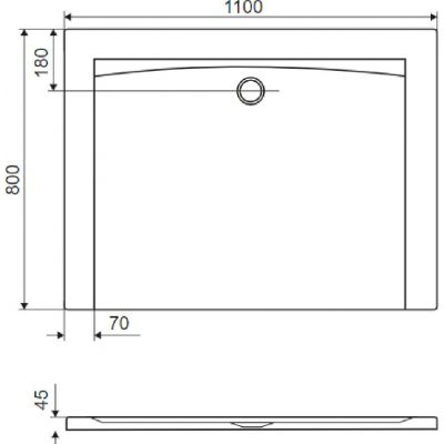 Excellent Forma brodzik prostokątny 110x80 cm czarny BREX.1403.110.080.BLN