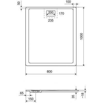 Excellent Lavano brodzik prostokątny 100x80 cm brązowy BREX.1103.100.080.CAN