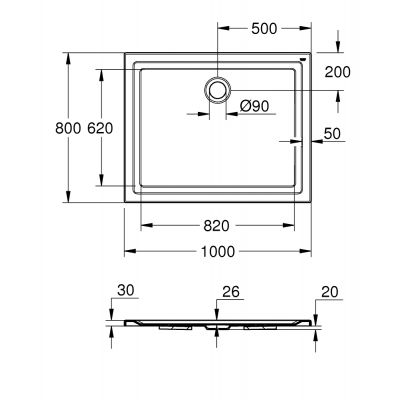 Grohe brodzik prostokątny 100x80 cm biały 39306000
