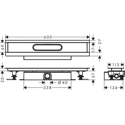Hansgrohe uBox Universal zestaw do montażu płaskiego do odpływu liniowego 60 cm 56016180