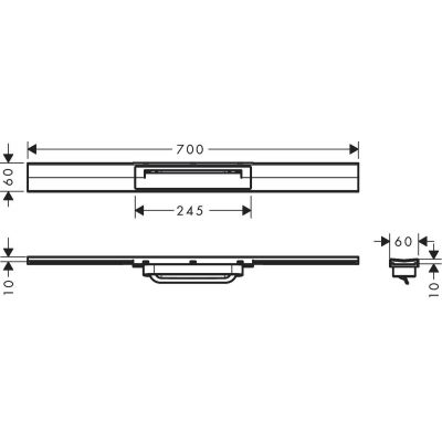 Hansgrohe Raindrain Flex element zewnętrzny odpływu 70 cm czarny mat 56043670