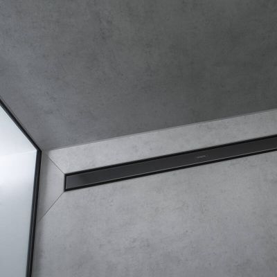 Zestaw Hansgrohe Raindrain Match odpływ liniowy 80 cm czarny mat (56038670, 56018180)