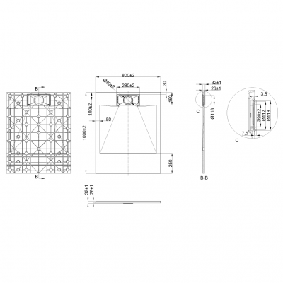 Invena Alvero brodzik prostokątny 100x80 cm biały AK-7B-810
