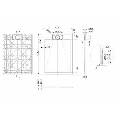 Invena Alvero brodzik prostokątny 110x80 cm biały AK-7B-811