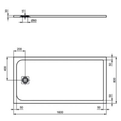 Ideal Standard Ultra Flat S brodzik prostokątny 160x80 cm biały K8276FR